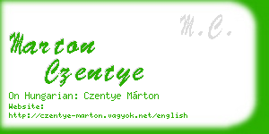 marton czentye business card
