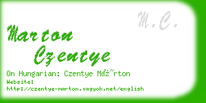 marton czentye business card